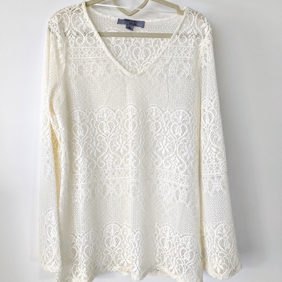 O'Neill Other - Lace Boho Long Sleeve Crochet Beach Cover-Up, Sz S